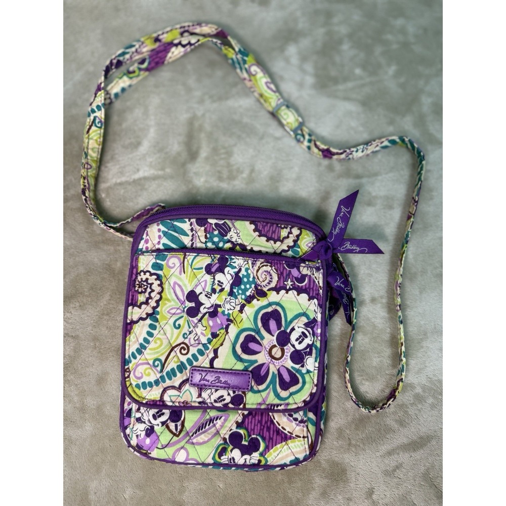 Vera Bradley Disney Parks "Plums Up‎ Mickey Minnie" Small Crossbody Mini Hipster